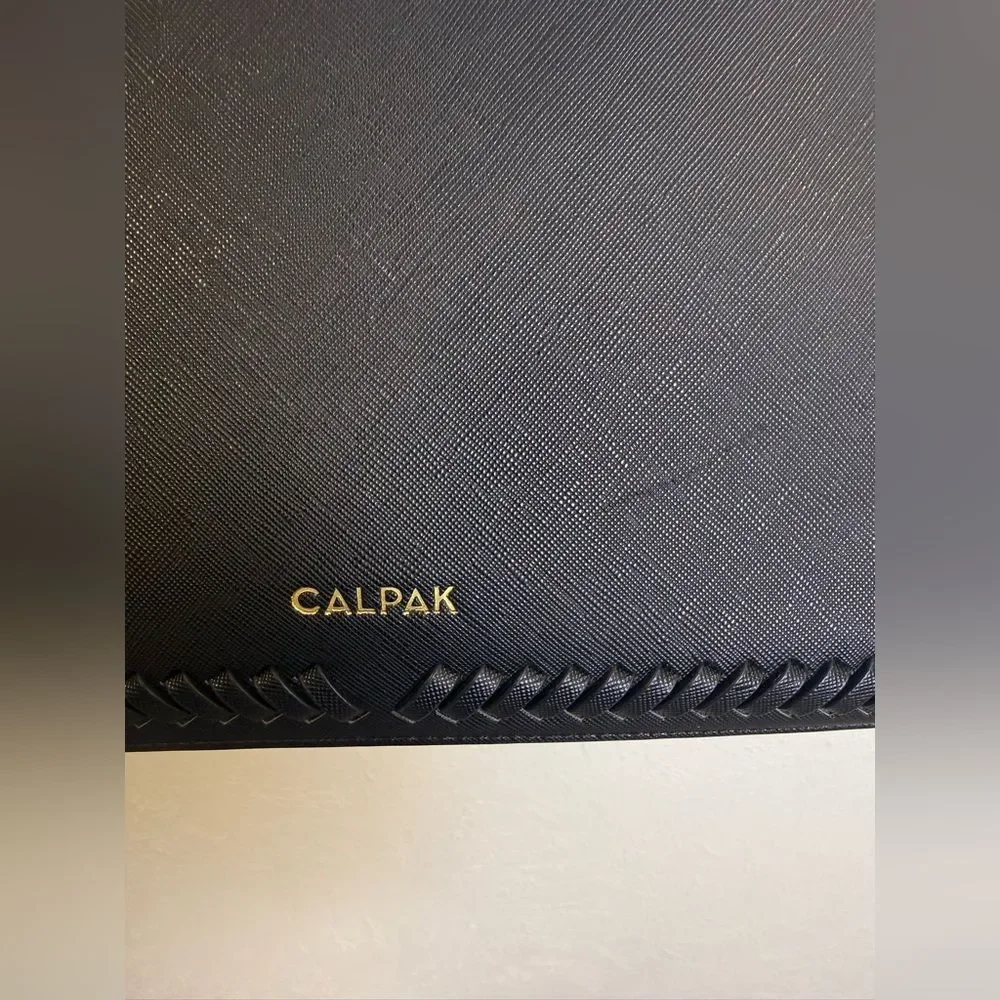 Calpak Kaya Black Laptop Backpack Gold Accents
